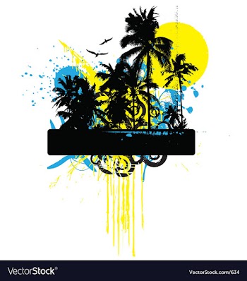 Tropical grunge graphic vector image