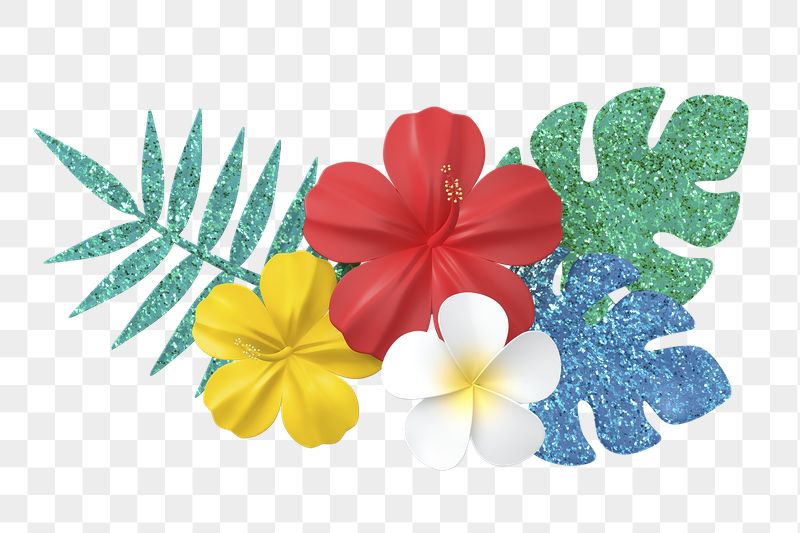 Tropical hibiscus png sticker, 3D | Free PNG - rawpixel