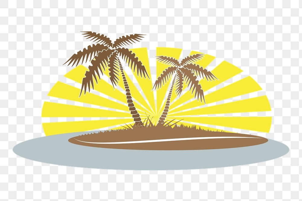 Tropical island png sticker, summer | Free PNG - rawpixel