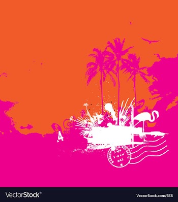 Tropical island vintage style vector image