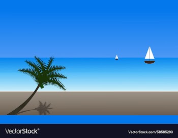 tropical island with trees