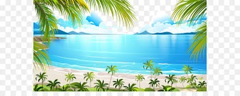 Tropical Islands Resort Euclidean vector Illustration - Vector lake 