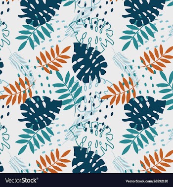 Tropical leaf pattern vector image