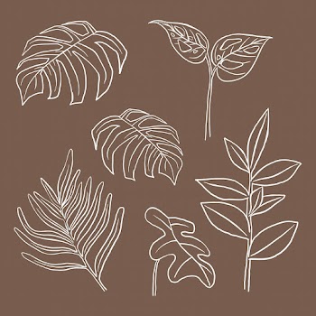 Tropical leaf PSD doodle botanical… | Free stock illustration | High Resolution graphic