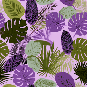 Tropical Leaf Seamless Pattern with Exotic Botanicals