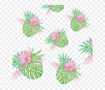 Tropical Leaf With Flower Pattern, Tropical, Leaf, - Leaf