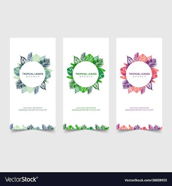 Tropical leaves banner vector image
