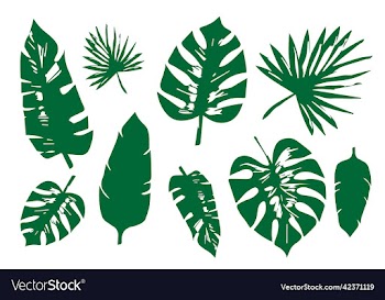 tropical leaves bright colored