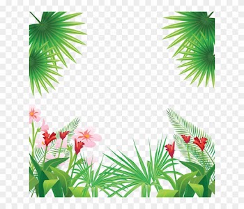 Tropical Leaves Flowers Frame, Tropical, Flowers Png - Tropical Flowers Png