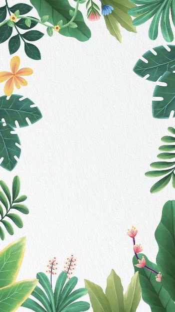 Tropical leaves mobile wallpaper, white | Free Photo Illustration - rawpixel
