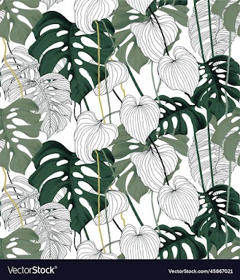 tropical leaves seamless repeat design fabric