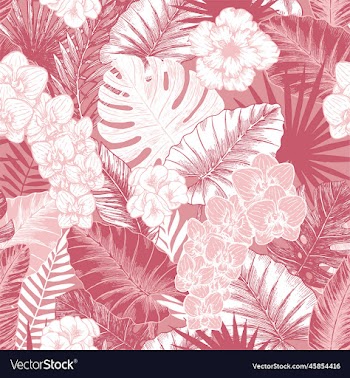 tropical leaves with background solid color