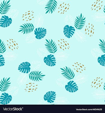 tropical leaves with modern abstract pattern