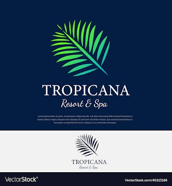 tropical logo palm fronds resort and spa