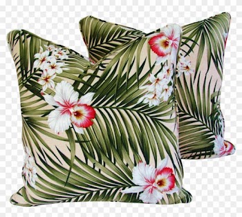 Tropical Lush Palm Leaf &amp; Orchid Feather/down Pillows - Spice Islands Rocking Chair Upholstery: Botanical Fern