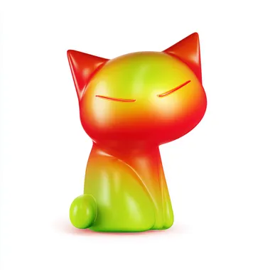 Tropical Mango Cat Figurine Tropical Mango Cat Figurine