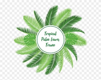 Tropical Palm Leaves Frame With Typography, Tropical, - Tropics