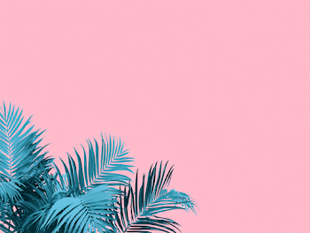 Tropical Palm Leaves with Pink Background