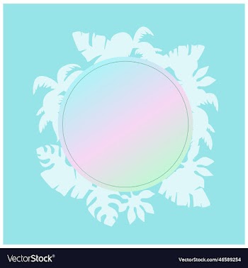 tropical palm trees and round frame