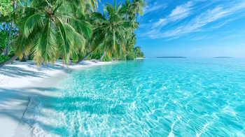 Tropical Paradise Beach with Crystal-Clear Lagoon