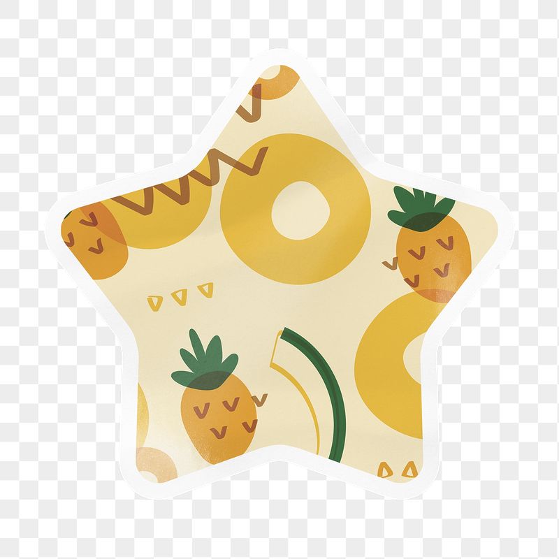Tropical pineapple pattern png star | Free PNG - rawpixel