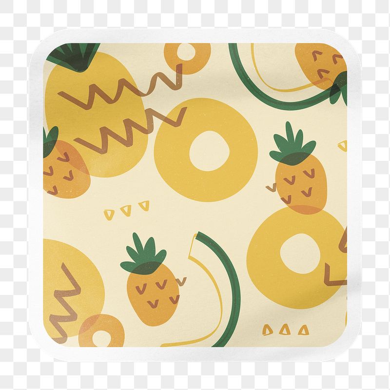 Tropical pineapple png pattern square | Free PNG - rawpixel
