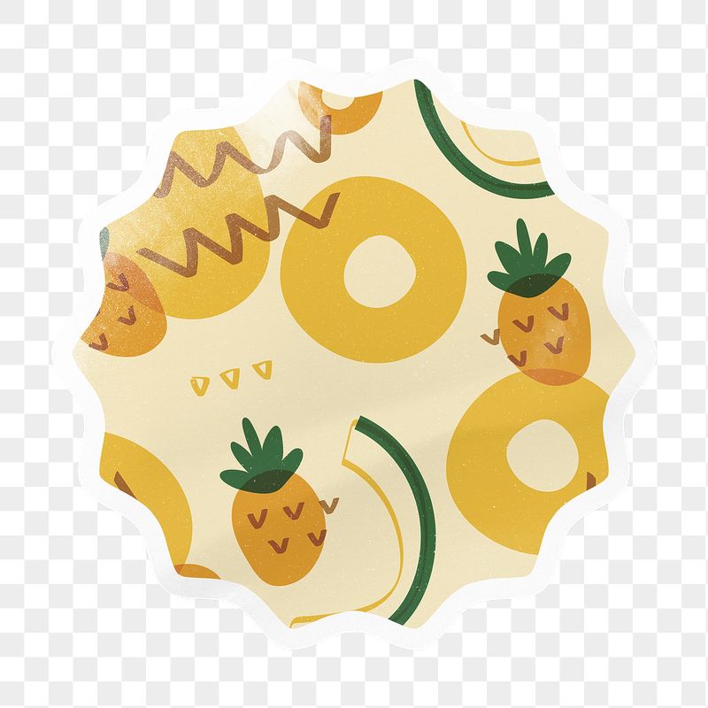 Tropical pineapple png pattern starburst | Free PNG - rawpixel