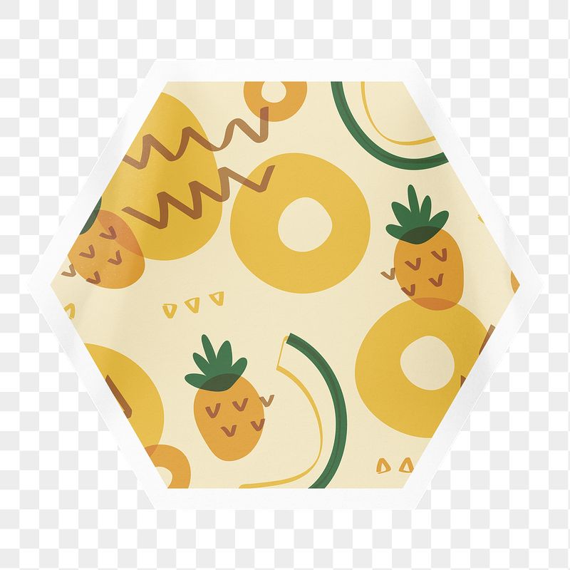 Tropical pineapple png pattern sticker, | Free PNG - rawpixel