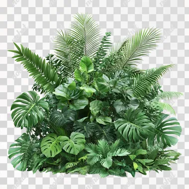 Tropical Plant Collection: Monstera, Palm, and Fern