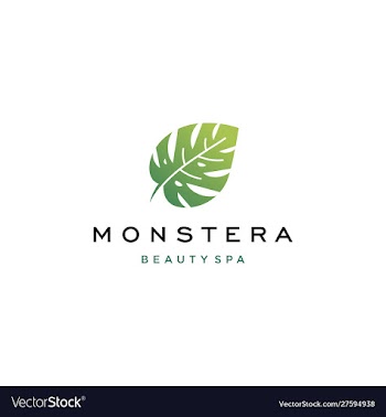 Tropical plant leaves logo monstera leaves logo vector image