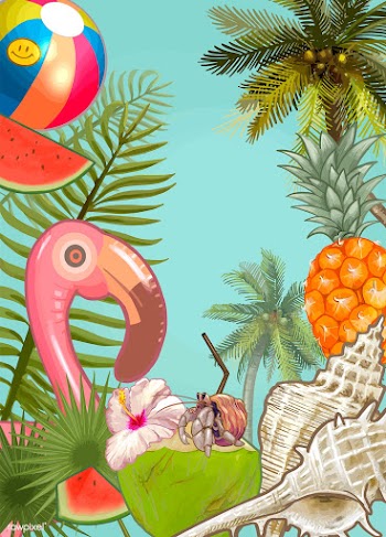 Tropical plants and fruits background | Free stock vector - 463866