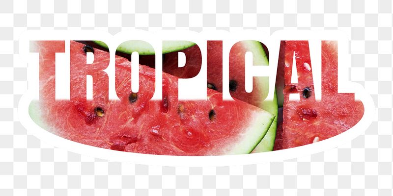 Tropical png word sticker, white | Free PNG - rawpixel