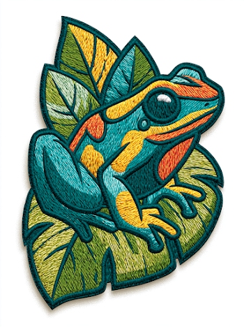 Tropical Poison Dart Frog Embroidered Patch Logo