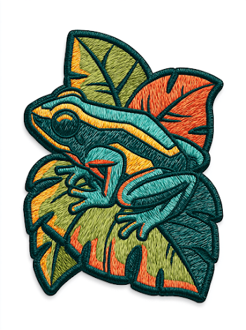 Tropical Poison Dart Frog Embroidered Patch Logo