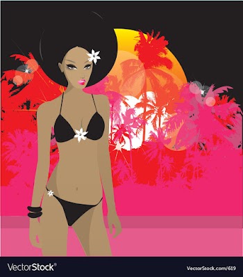 Tropical princess vector image