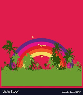 Tropical rainbow vector image