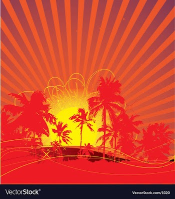 Tropical rising sun vector image