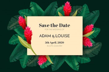 Tropical save the date card Free Vector