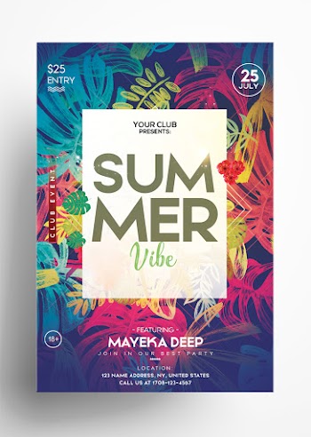 Tropical Summer – Free PSD Flyer Template