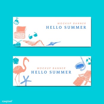 Tropical summer banners | Free stock vector - 580276