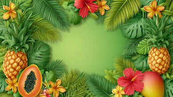 Tropical Summer Flat Lay Frame