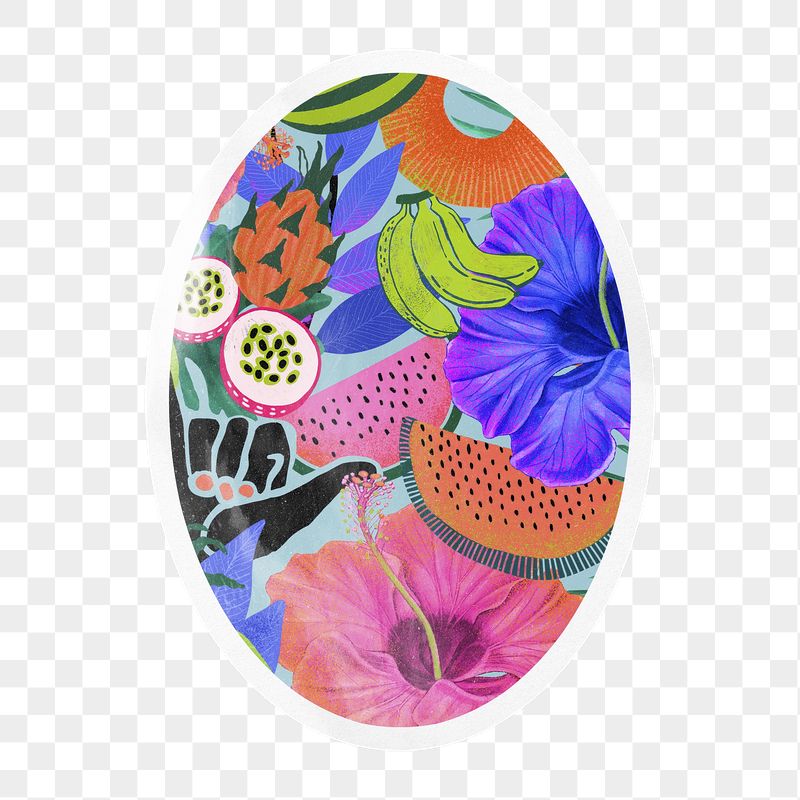 Tropical summer png illustration sticker, | Free PNG - rawpixel