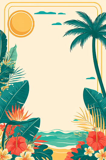 Tropical Summer Vibes Poster Illustration