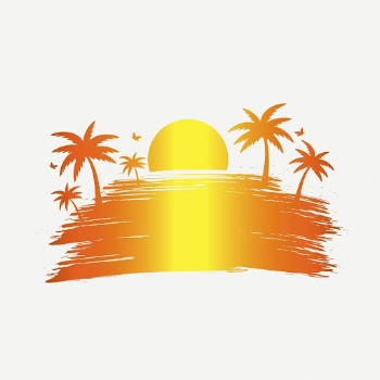 Tropical sunset clipart, collage element | Free PSD - rawpixel