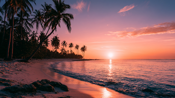 Tropical Sunset Over Calm Ocean
