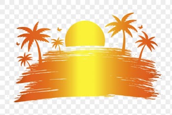 Tropical sunset png sticker illustration, | Free PNG - rawpixel