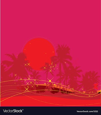 Tropical sunset vector image
