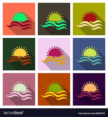 Tropical sunset vintage beach print graphic design vector image