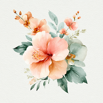 Tropical Watercolor Floral Bouquet