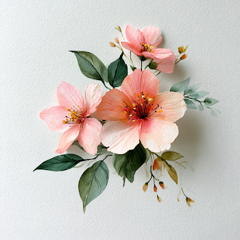 Tropical Watercolor Floral Bouquet